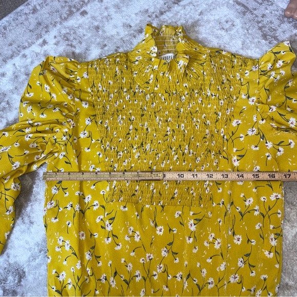 Ghospell blouse Nobody’s Fool Smocked Top Urban Outfitters Yellow floral print - Picture 11 of 11